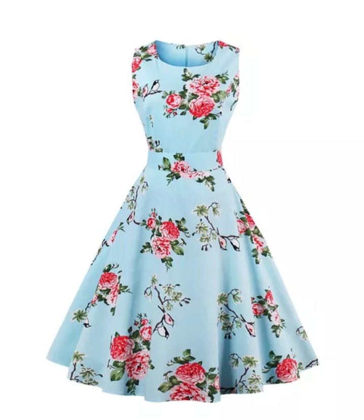 Vintage Chic Retro Frumos Rochie Trandafiri