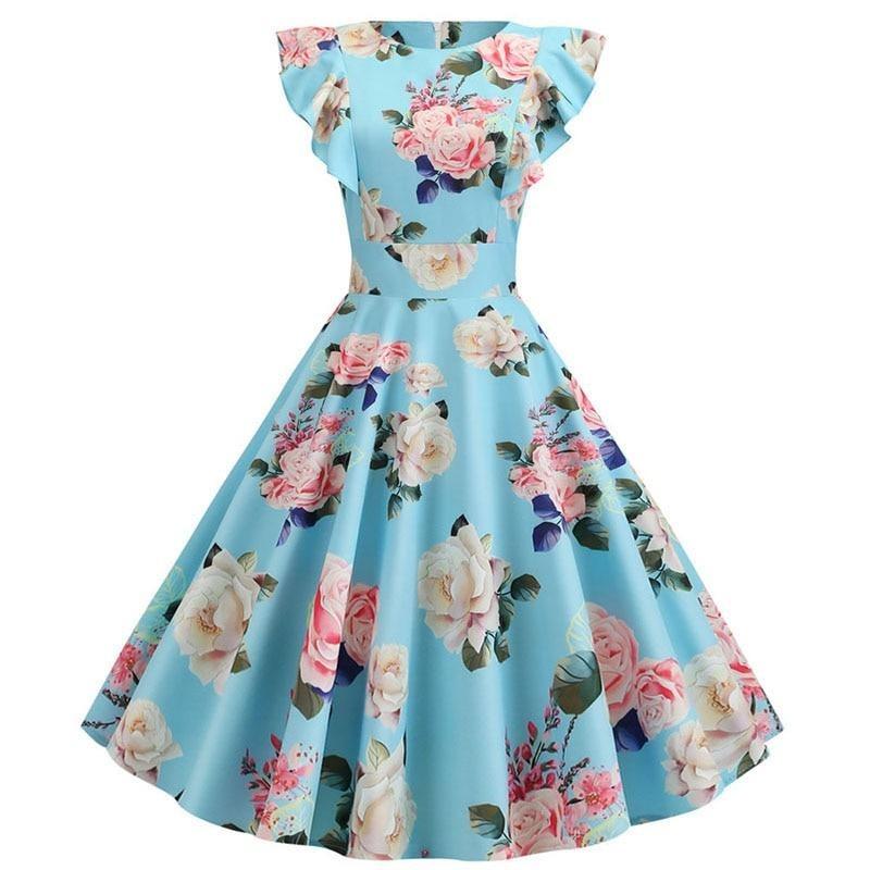 Rochie Retro Vintage Chic Albastra