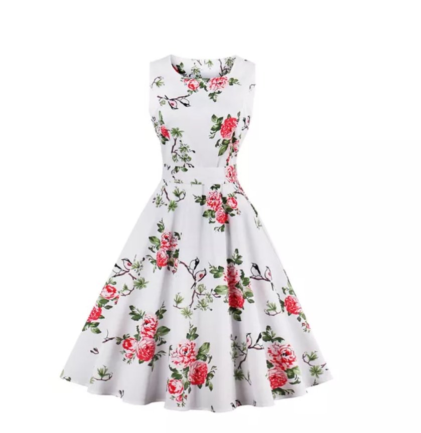 Vintage Chic Retro Rochie Deschisa Floare