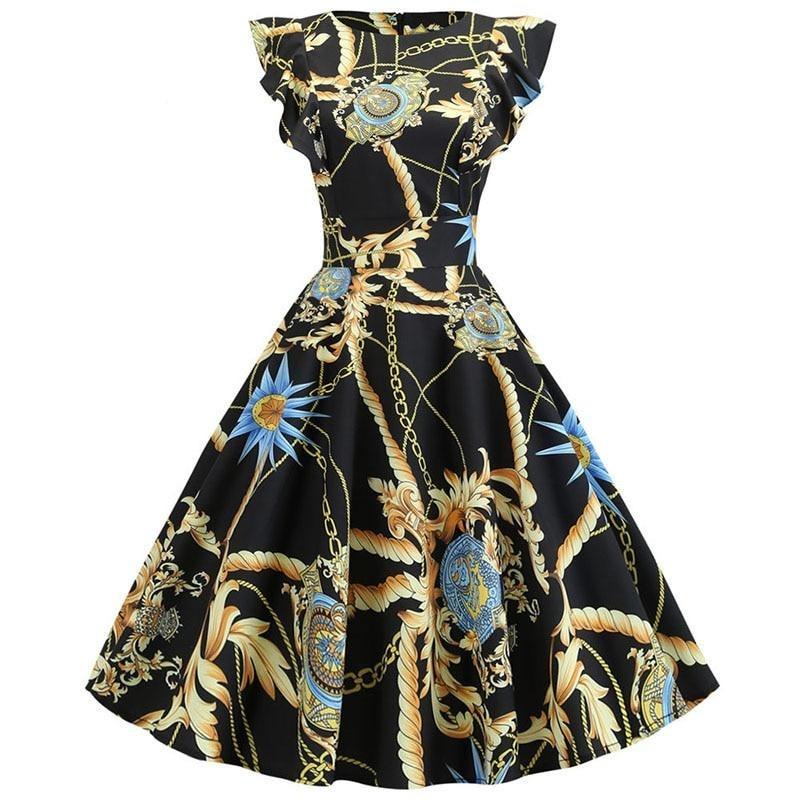 Rochie Vintage Chic Retro Atrăgătoare
