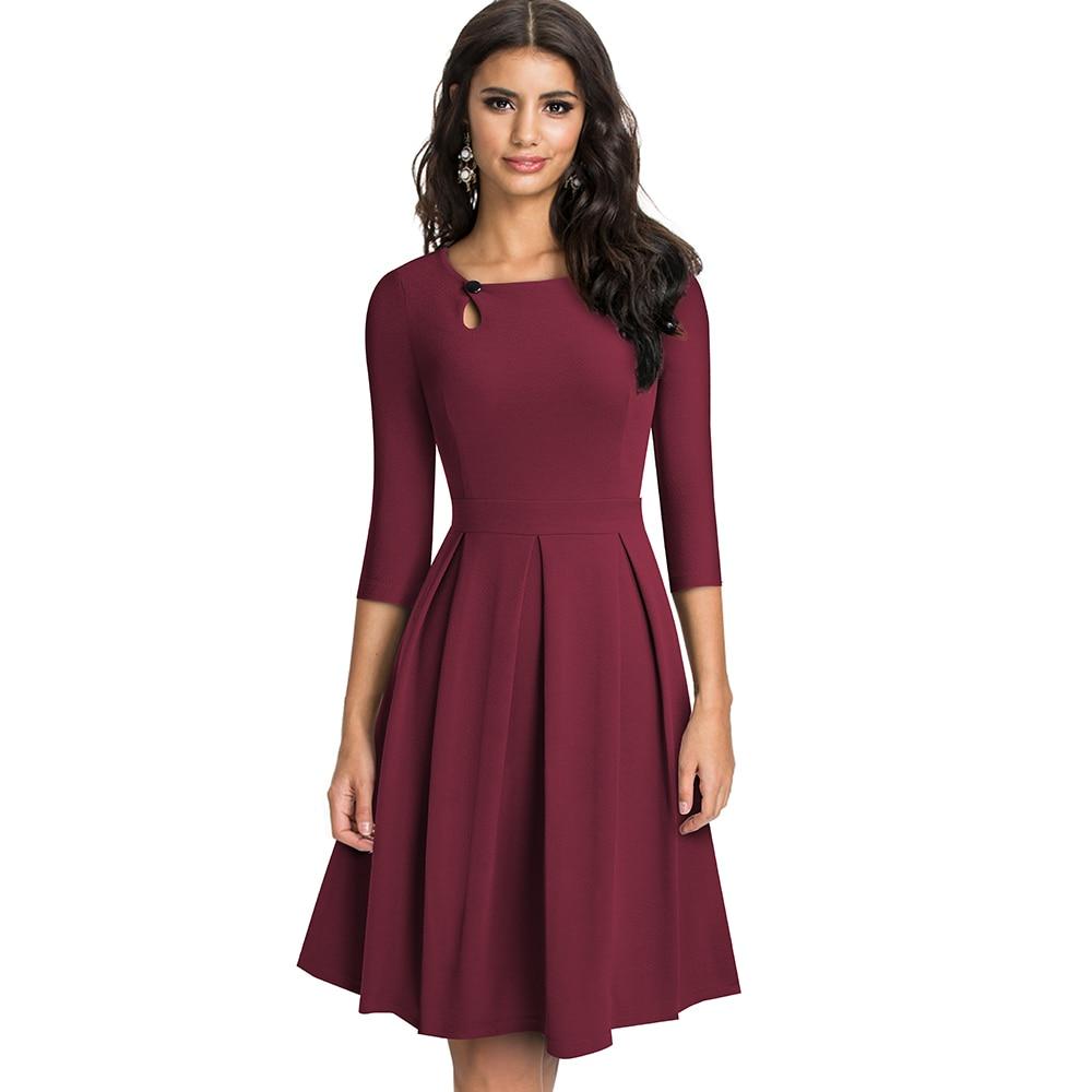 Anii 60 Anii 70 Rochie Burgundy