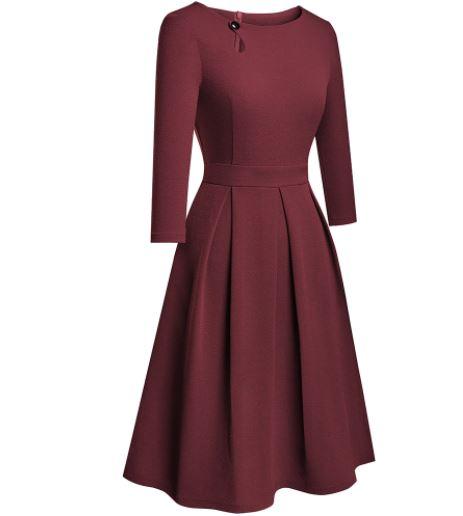 Anii 60 Anii 70 Rochie Burgundy