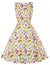 Rochie Vintage Cu Decolteu Rotund Flori Crem