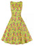 Rochie De Flori De Epocă Galbenă Cu Gât Rotund