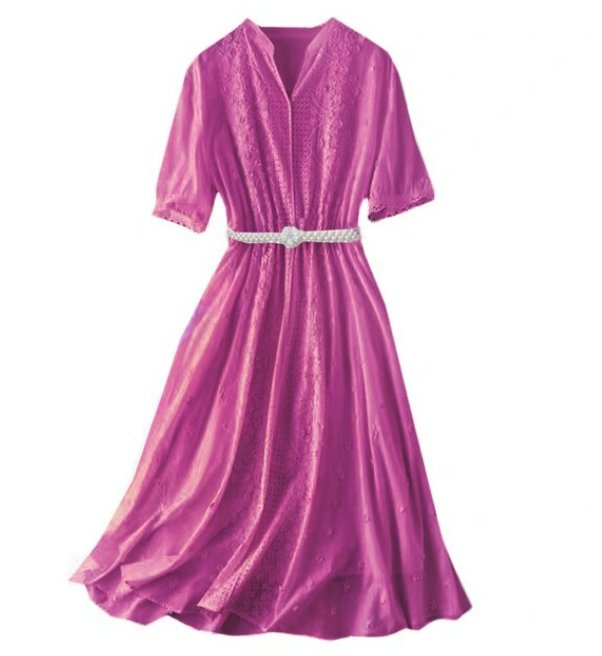 Rochie Vintage Cu Decolteu In V Fuschia