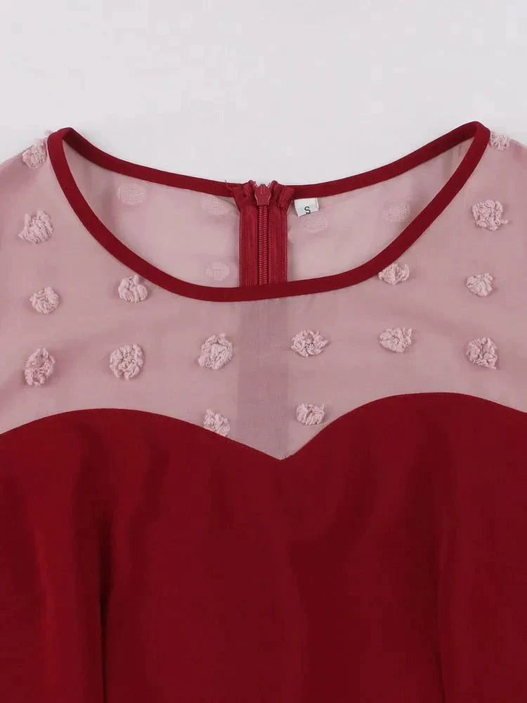 Rochie Vintage Pencil Chic Bordeaux