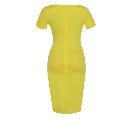 Rochie Vintage Chic Pencil Galben