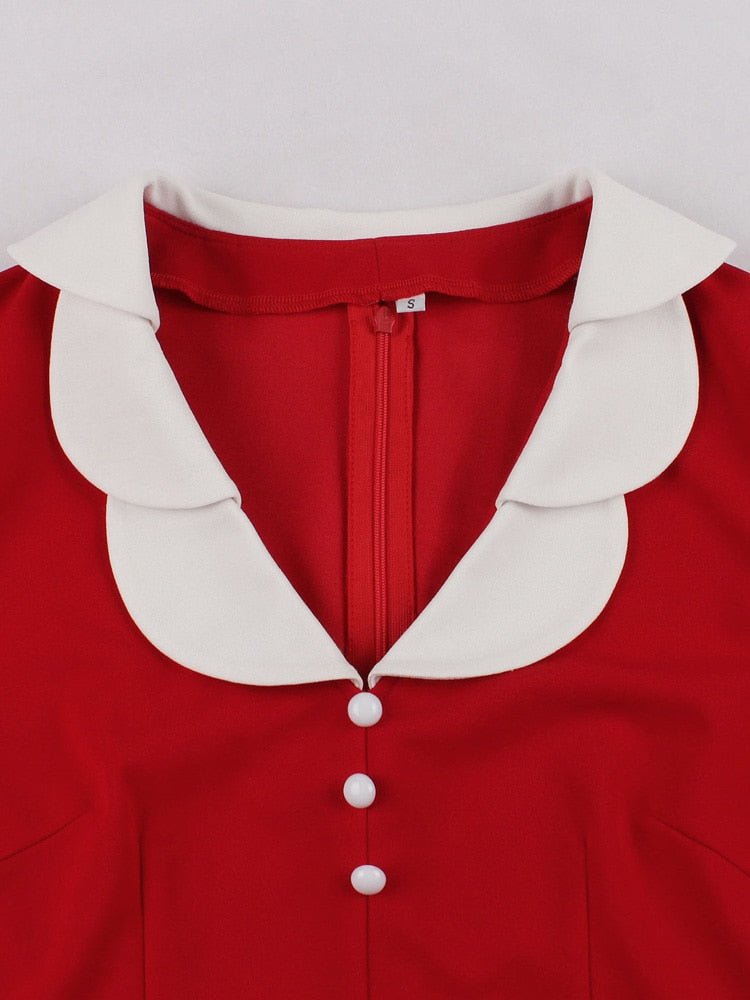 Rochie Vintage Pencil Chic Roșie