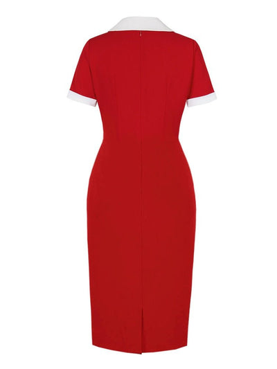 Rochie Vintage Pencil Chic Roșie