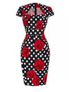 Rochie Creion Neagră Cu Buline Vintage
