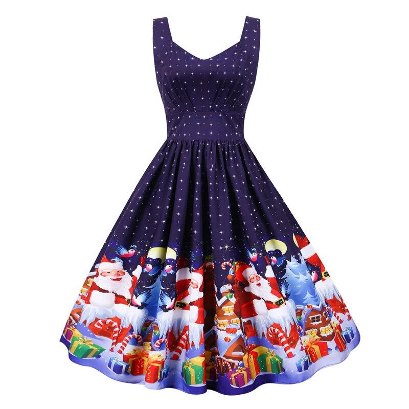 Rochie De Crăciun Vintage Bleumarin