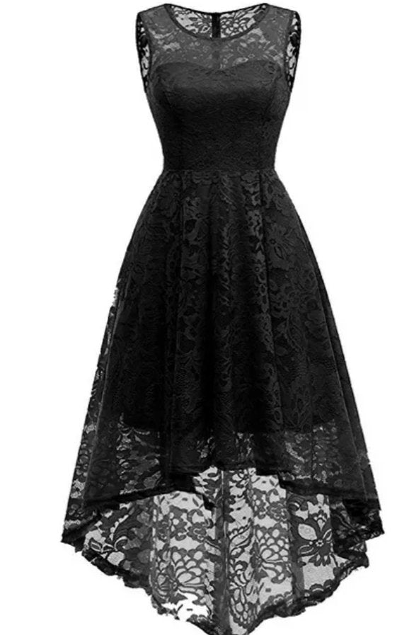 Rochie Neagră Din Dantelă Vintage Anilor 50