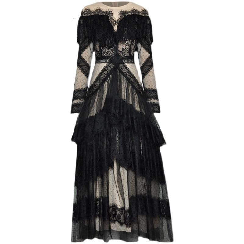 Rochie Vintage Din Dantela Cu Maneca Lunga