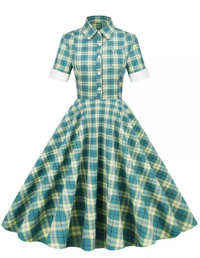 Rochie Vintage Verde Scotia