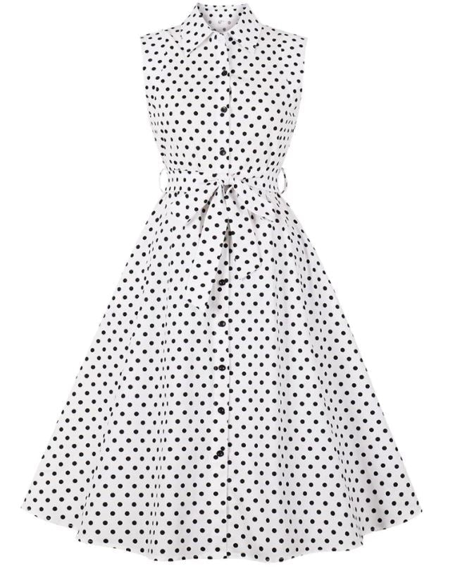 Rochie Vintage De Dama Alb-Negru