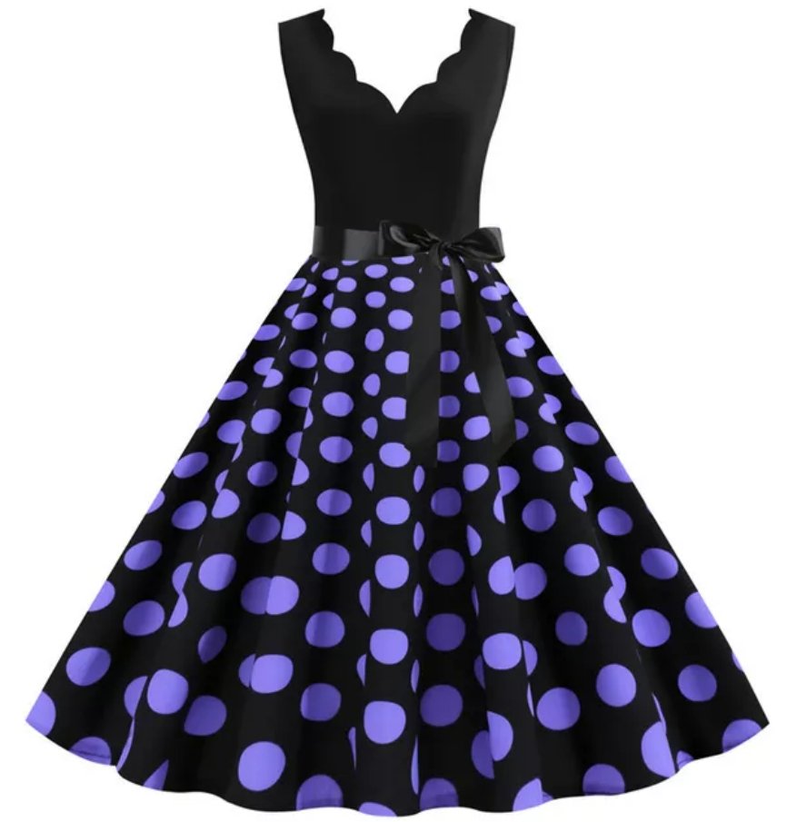 Rochie De Damă Vintage Mov Buline