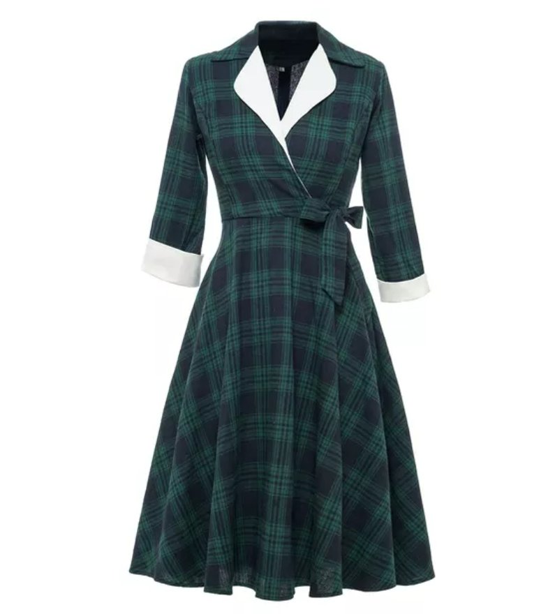 Rochie De Blană Verde Vintage