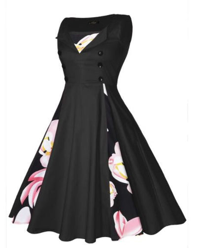 Rochie Cu Flori De Epocă Marime Mare Anii 50