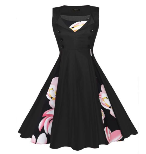 Rochie Cu Flori De Epocă Marime Mare Anii 50