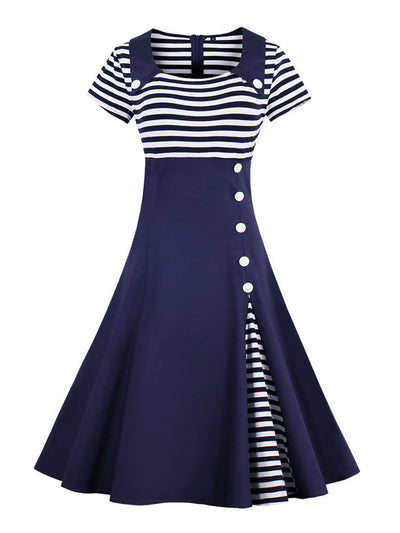 Rochie Vintage Plus Marimea Anilor 50 Albastru