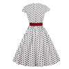 Rochie Vintage Cu Centură Albă De Mărimi Plus