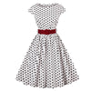 Rochie Vintage Cu Centură Albă De Mărimi Plus