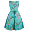 Rochie Vintage Plus Size Bird Albastru