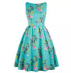 Rochie Vintage Plus Size Bird Albastru