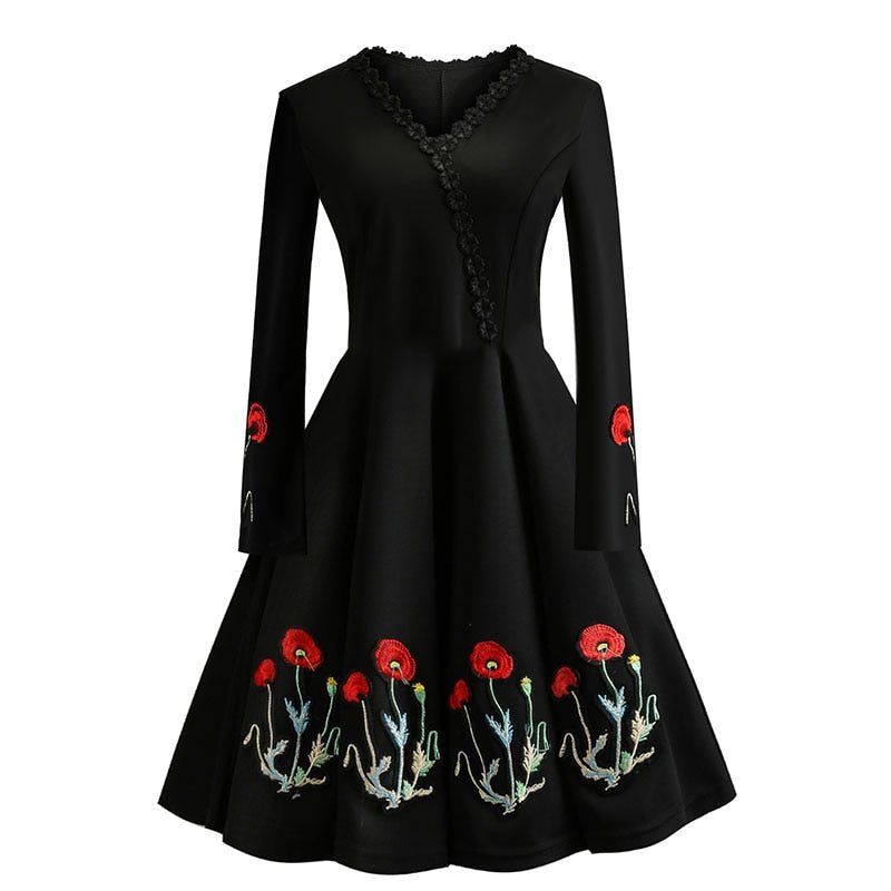 Rochie Neagra Vintage Plus Size