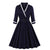 Rochie Vintage Cu Decolteu În V De Mărime Mare Bleumarin