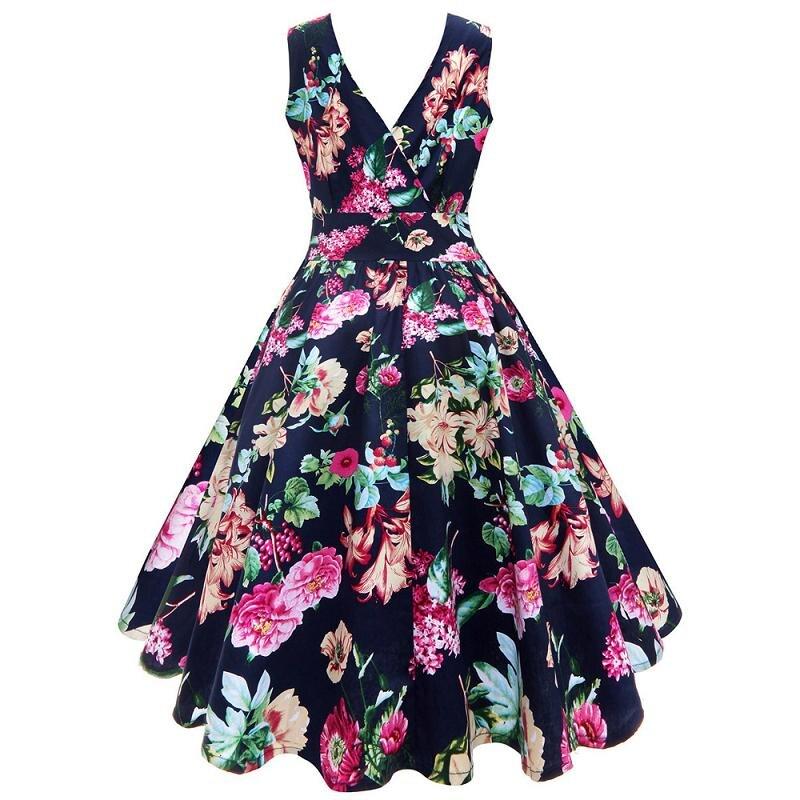 Rochie Cu Flori Vintage Plus Size