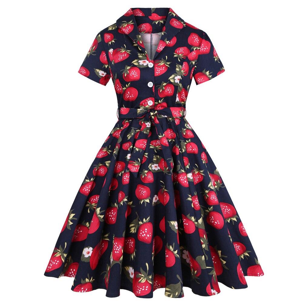 Rochie Vintage Strawberry Plus Size