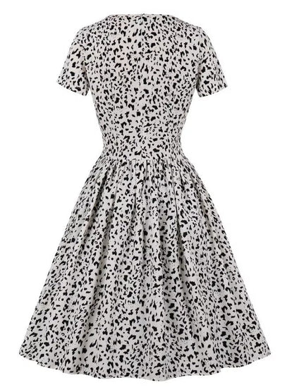 Rochie Vintage Cu Talie Înaltă De Mărimi, Albă