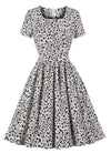 Rochie Vintage Cu Talie Înaltă De Mărimi, Albă