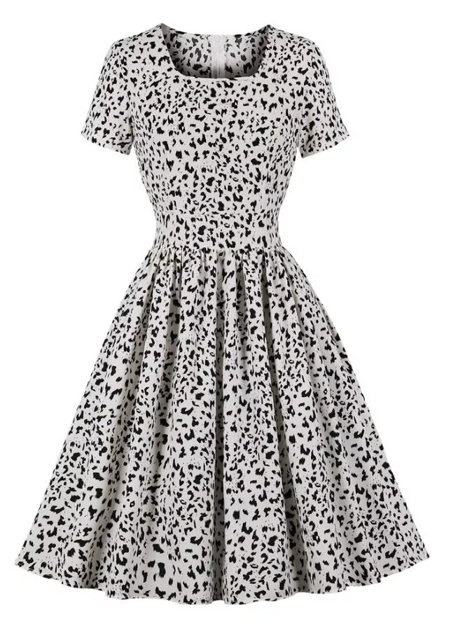 Rochie Vintage Cu Talie Înaltă De Mărimi, Albă