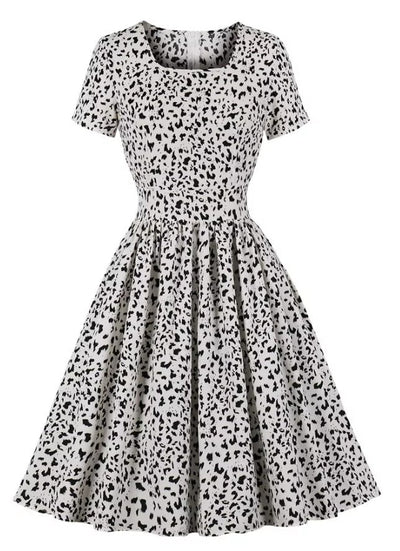Rochie Vintage Cu Talie Înaltă De Mărimi, Albă