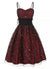 Rochie Vintage Cu Talie Înaltă Mărimea Burgundă