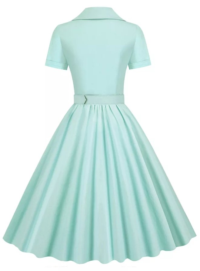 Rochie De Talie Mare De Epocă Turcoaz