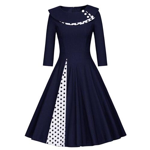 Rochie Vintage Plus Size Iarna Albastra