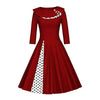 Rochie Vintage Plus Size Iarna Bordeaux