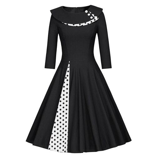 Rochie Neagră De Iarnă Vintage Plus Size