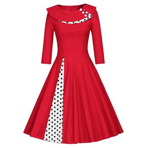 Rochie Roșie De Iarnă Vintage Plus Size