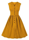 Rochie Vintage Plus Marime Galbena