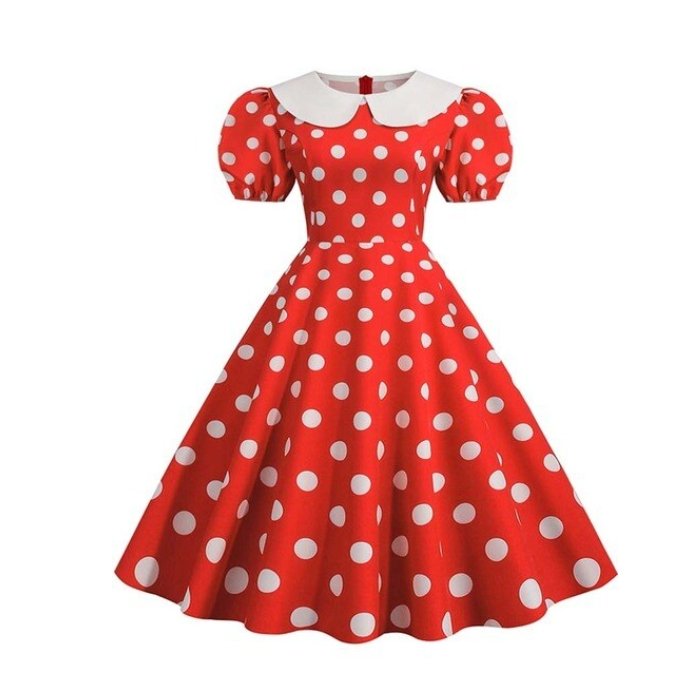 Rochie Vintage Cu Mâneci Bufante