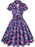 Rochie Vintage Plus Size Bleumarin Păsări