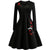 Rochie Vintage Plus Size Neagra Brodata Flori