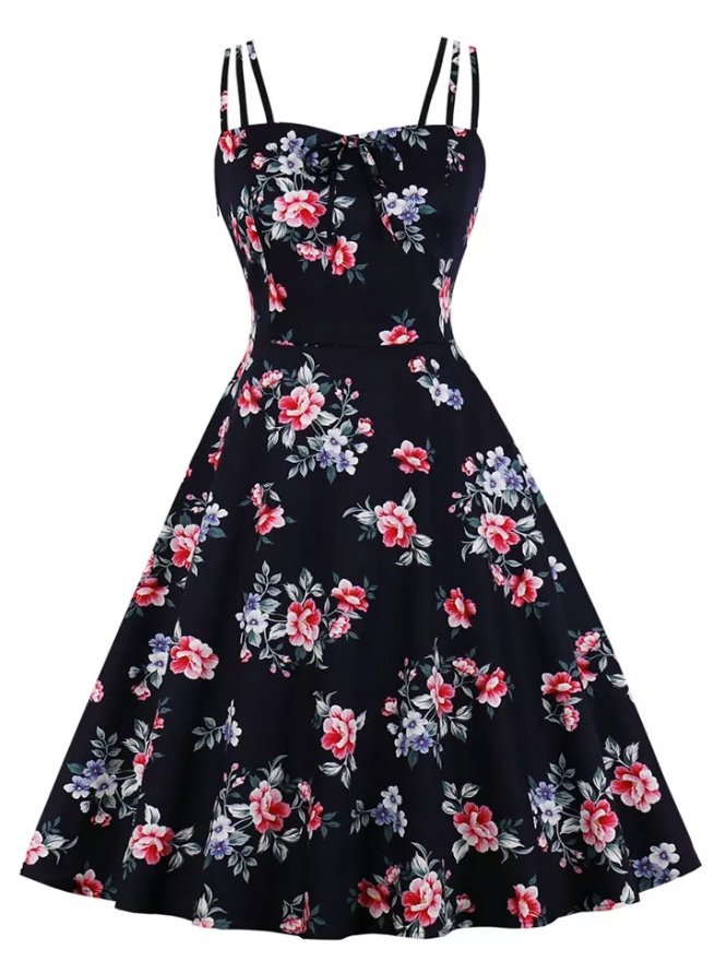 Rochie Vintage Plus Size Neagra Nature