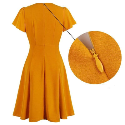 Rochie Vintage Plus Marime Portocalie