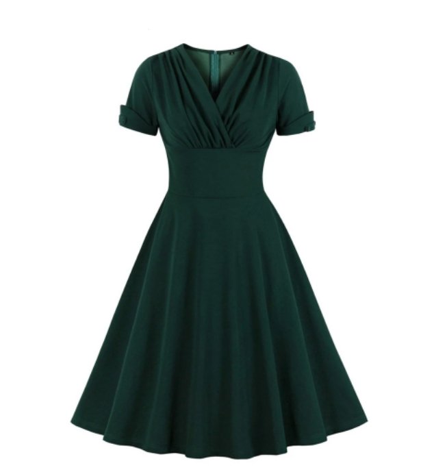 Rochie Vintage Plus Size Verde