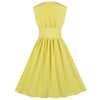 Rochie Vintage Plus Size Galben Pastel